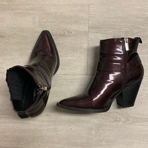 Fashion Nova burgundy booties